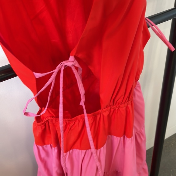 Staud size S red and pink tiered maxi dress - Picture 7 of 7